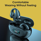 Écouteurs à Conduction Osseuse TWS Clip d'Oreille Bluetooth 5.3 Tactiles sans Fil Intra-Auriculaires Basses HIFI Casque de Sport