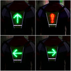 USB Rechargeable Reflective Vest Backpack with LED Turn Signal Light Remote Control Outdoor Sport Safety Bag Gear for Cycling