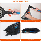 1Pc Foldable Fishing Net With Aluminum Alloy Rod EVA Handle Durable 5MM Hexagonal Nano Coating Nylon Mesh Collapsible Landing Net Safe Fish Catching Or Releasing