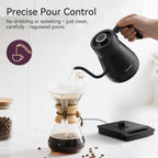 Gooseneck Electric Kettle With Temperature Control, 27oz Rapid Heating Electric Kettle For Pour Over Coffee/Tea, Auto Shut Off & Boil-Dry Protection, 4H Keep Warm, Stainless Steel Inner, Matte Black