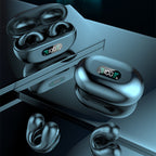 Écouteurs à Conduction Osseuse TWS Clip d'Oreille Bluetooth 5.3 Tactiles sans Fil Intra-Auriculaires Basses HIFI Casque de Sport