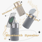 Enceinte Bluetooth portable 3-en-1 multifonction avec chargeur sans fil pour iPhone et AirPods et lampe tactile pour la maison et le bureau
