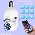 Caméra WiFi 1080P Ampoule 4X Zoom Caméra E27 Maison 5GWiFi Moniteur d'alarme
