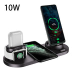 Chargeur sans fil pour iPhone, chargeur rapide pour téléphone, socle de charge rapide pour téléphone, montre, station de recharge 6 en 1