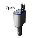 Chargeur de Voiture Métallique 100W Charge Ultra Rapide Adaptateur USB et TYPE-C Allume-Cigare de Voiture