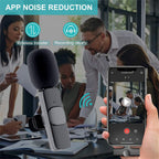 Microphone-cravate sans fil portable pour enregistrement audio-vidéo Mini micro pour iPhone Android Longue autonomie Diffusion en direct Gaming