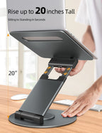 Support d'ordinateur portable Support de bureau réglable en alliage d'aluminium Rotation à 360 degrés