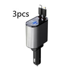 Chargeur de Voiture Métallique 100W Charge Ultra Rapide Adaptateur USB et TYPE-C Allume-Cigare de Voiture