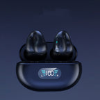 Écouteurs à Conduction Osseuse TWS Clip d'Oreille Bluetooth 5.3 Tactiles sans Fil Intra-Auriculaires Basses HIFI Casque de Sport