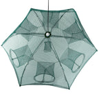 Fishing Trap Net Portable Folded Fishing Bait Trap Shrimp Minnow Crab Bait Net 6 Sides 6 Holes Crayfish Cast Mesh Trap Automatic