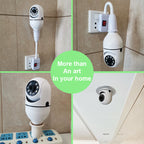 Caméra WiFi 1080P Ampoule 4X Zoom Caméra E27 Maison 5GWiFi Moniteur d'alarme