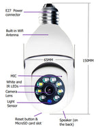 Caméra WiFi 1080P Ampoule 4X Zoom Caméra E27 Maison 5GWiFi Moniteur d'alarme