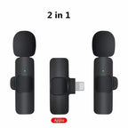 Microphone-cravate sans fil portable pour enregistrement audio-vidéo Mini micro pour iPhone Android Longue autonomie Diffusion en direct Gaming