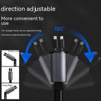 Chargeur de Voiture Métallique 100W Charge Ultra Rapide Adaptateur USB et TYPE-C Allume-Cigare de Voiture