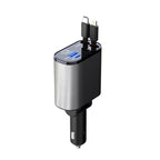 Chargeur de Voiture Métallique 100W Charge Ultra Rapide Adaptateur USB et TYPE-C Allume-Cigare de Voiture